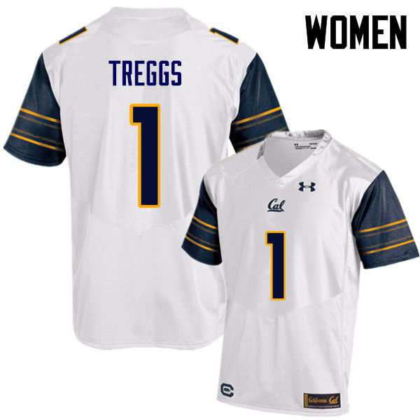 Women #1 Bryce Treggs Cal Bears (California Golden Bears College) Football Jerseys Sale-White - Click Image to Close
